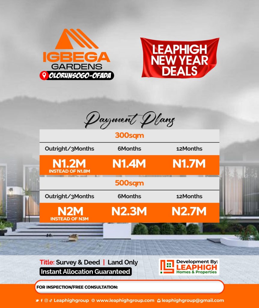 Igbega Gardens, Olorunsogo, Ofada, Ogun State