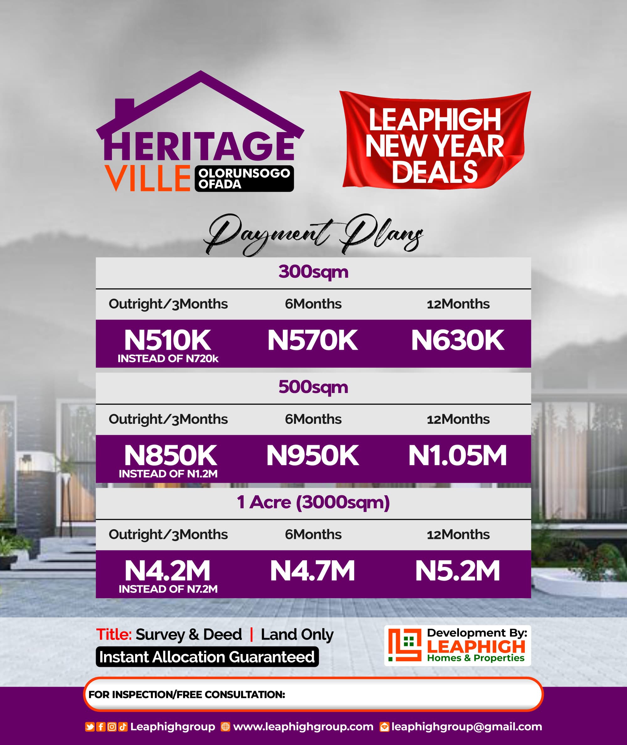 The Heritage Ville, Olorunsogo, Ofada