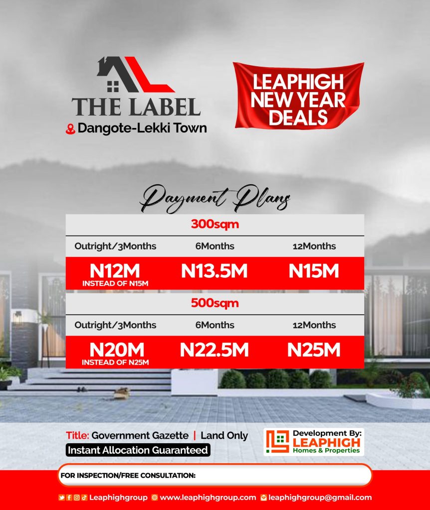 the label dangote lekki